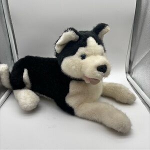 Plush Husky Dog Toy - Black and White